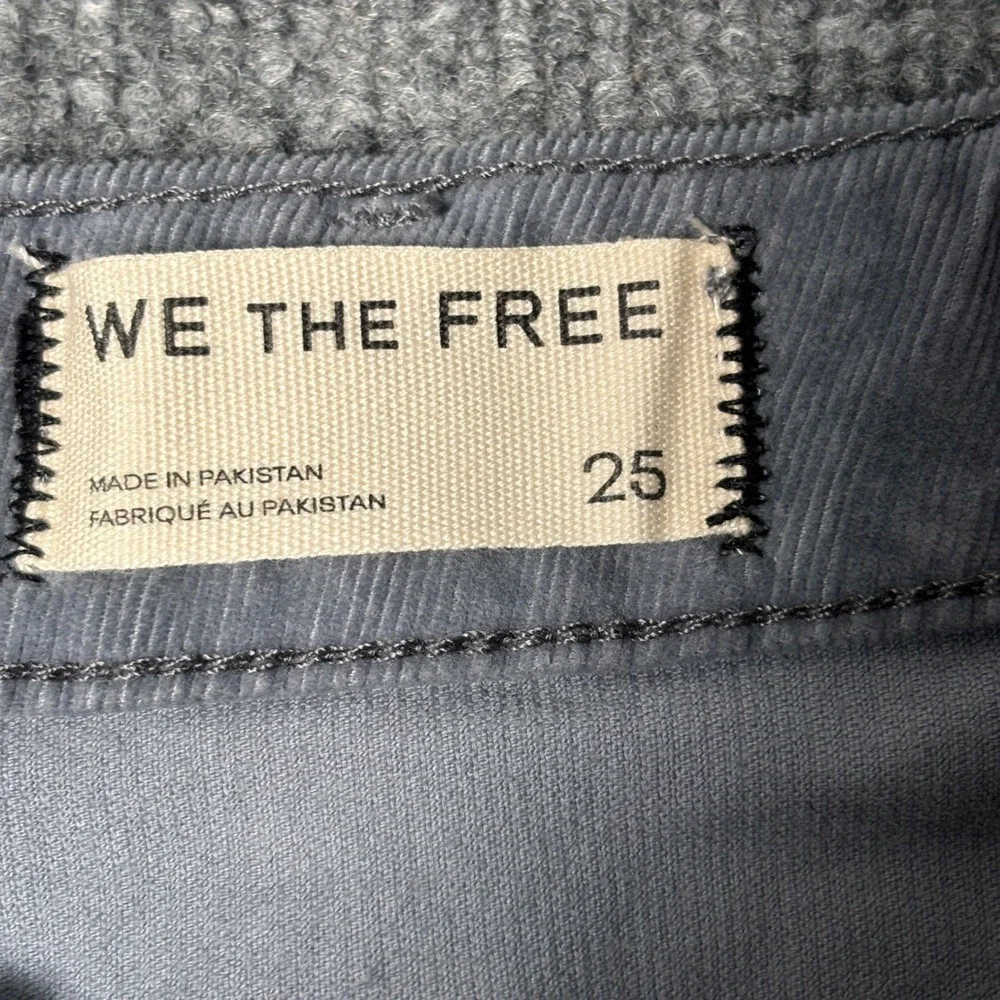We The Free Free People Corduroy Wide Leg Seamed Pants Womens 25‎ Grey Blue